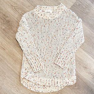 Jessica Simpson Oversized Crew Neck Cream Sweater, Small, Super Soft